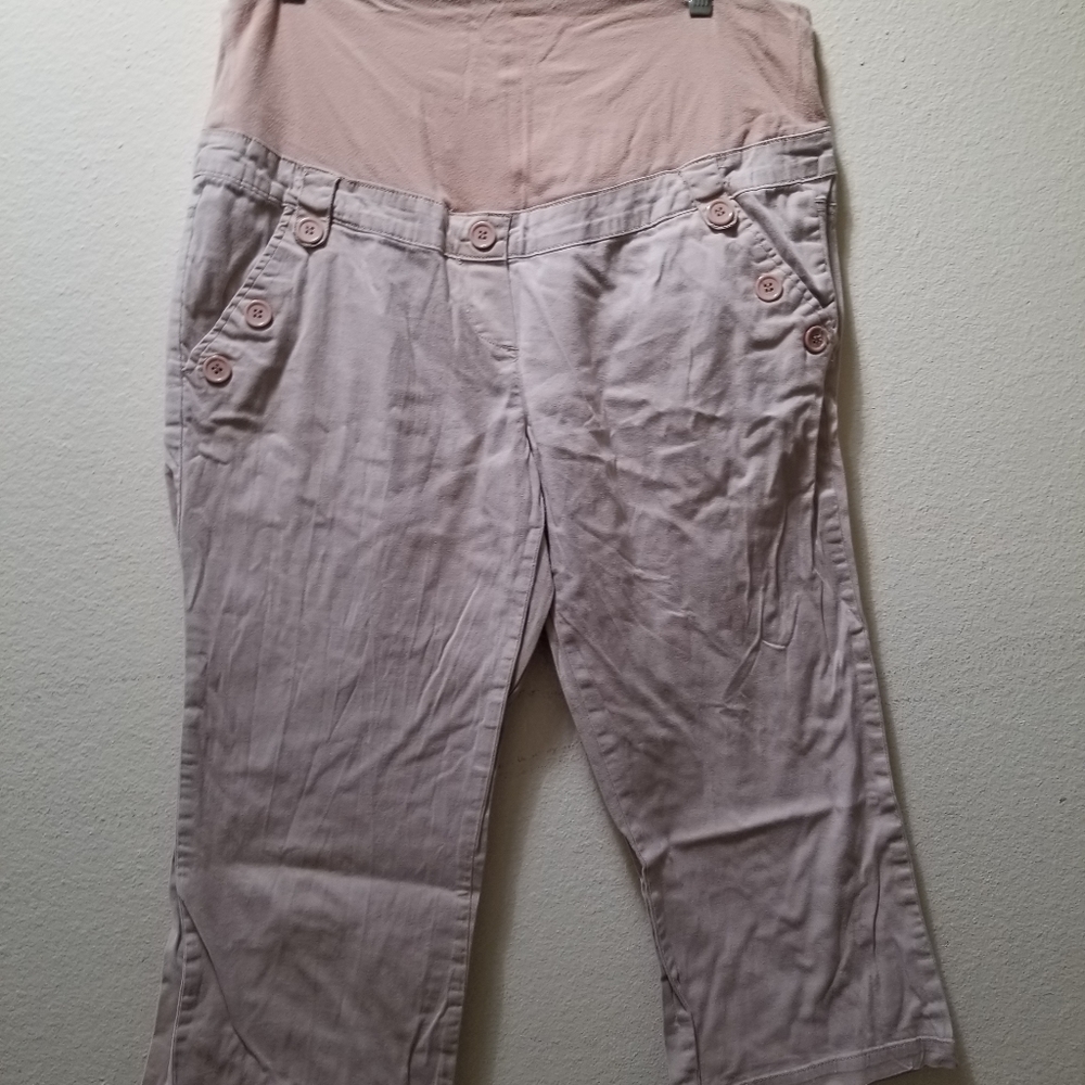 Maternity capri pants, Belly By Design, XL, khaki.